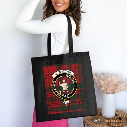 Clan Livingstone Scottish Crest Tartan Tote Bag - Living Stone Gifts