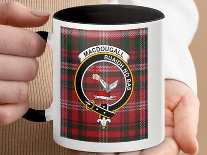 Traditional Scottish MacDougall Clan Crest Plaid Design Mug - Living Stone Gifts