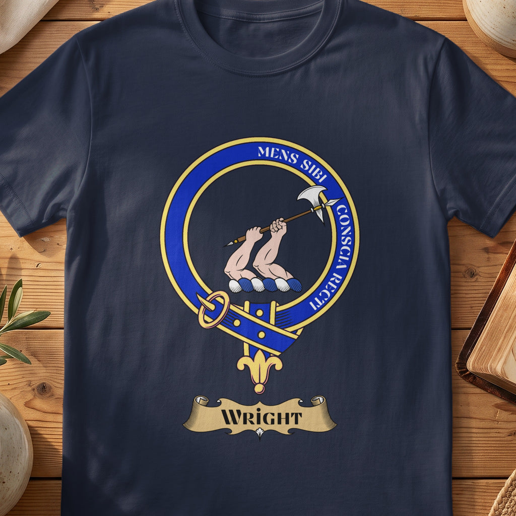Wright Scottish clan crest T-shirt in Navy