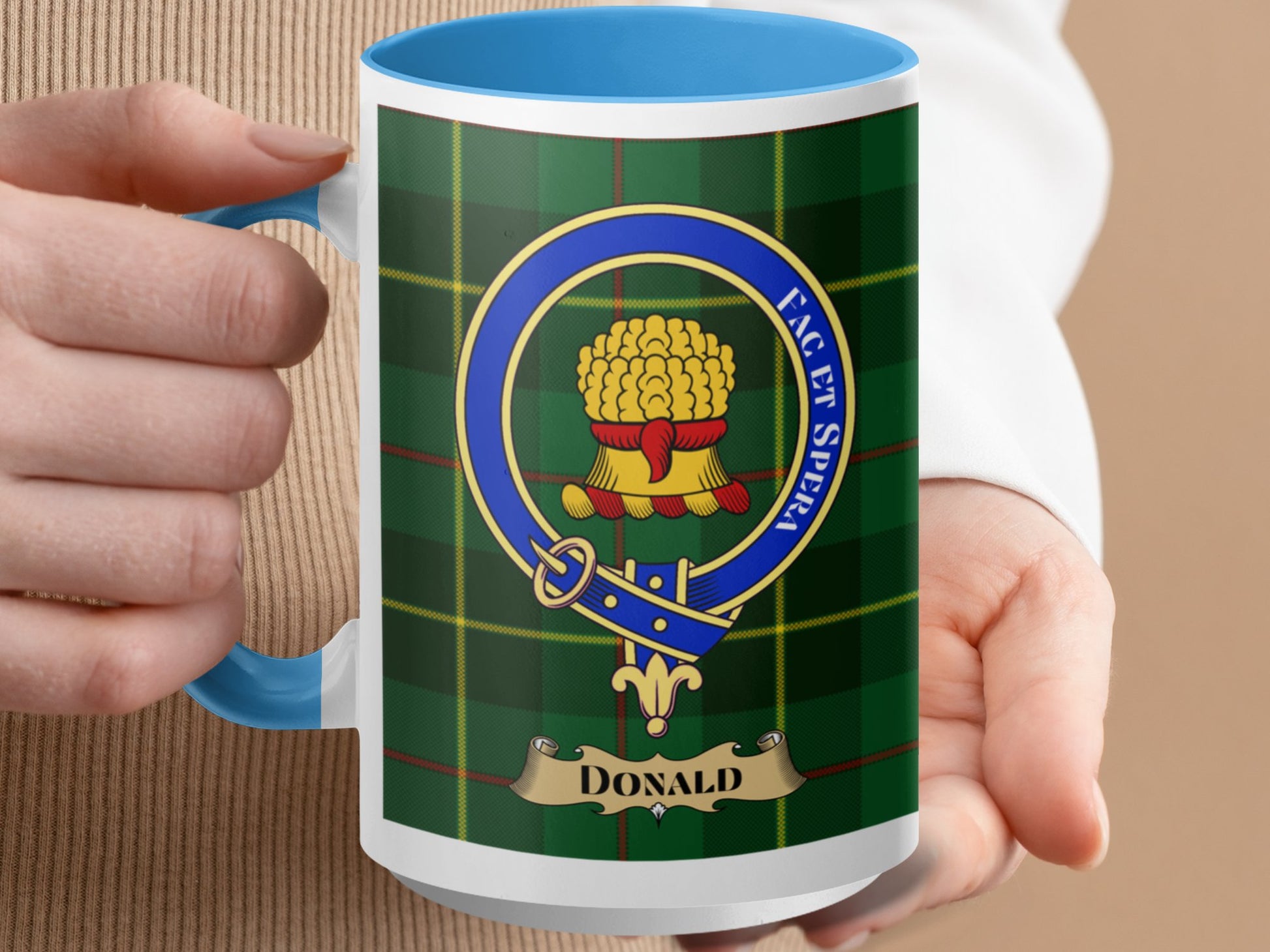 Clan Donald Scottish Tartan Crest Design Mug - Living Stone Gifts