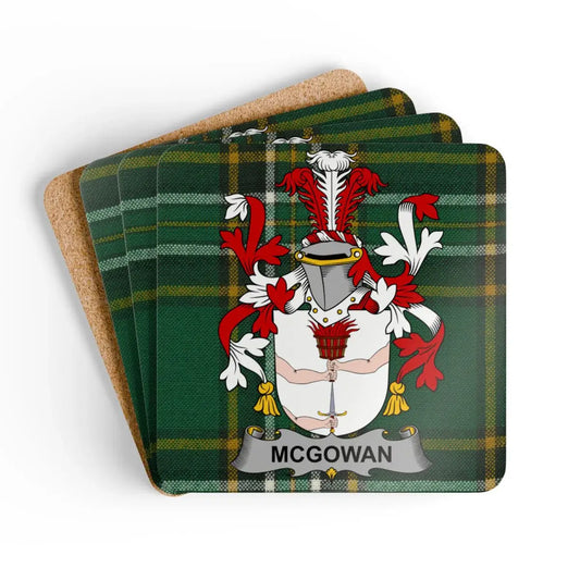 Family Crest Green Plaid Cork-backed Coaster Set product type
