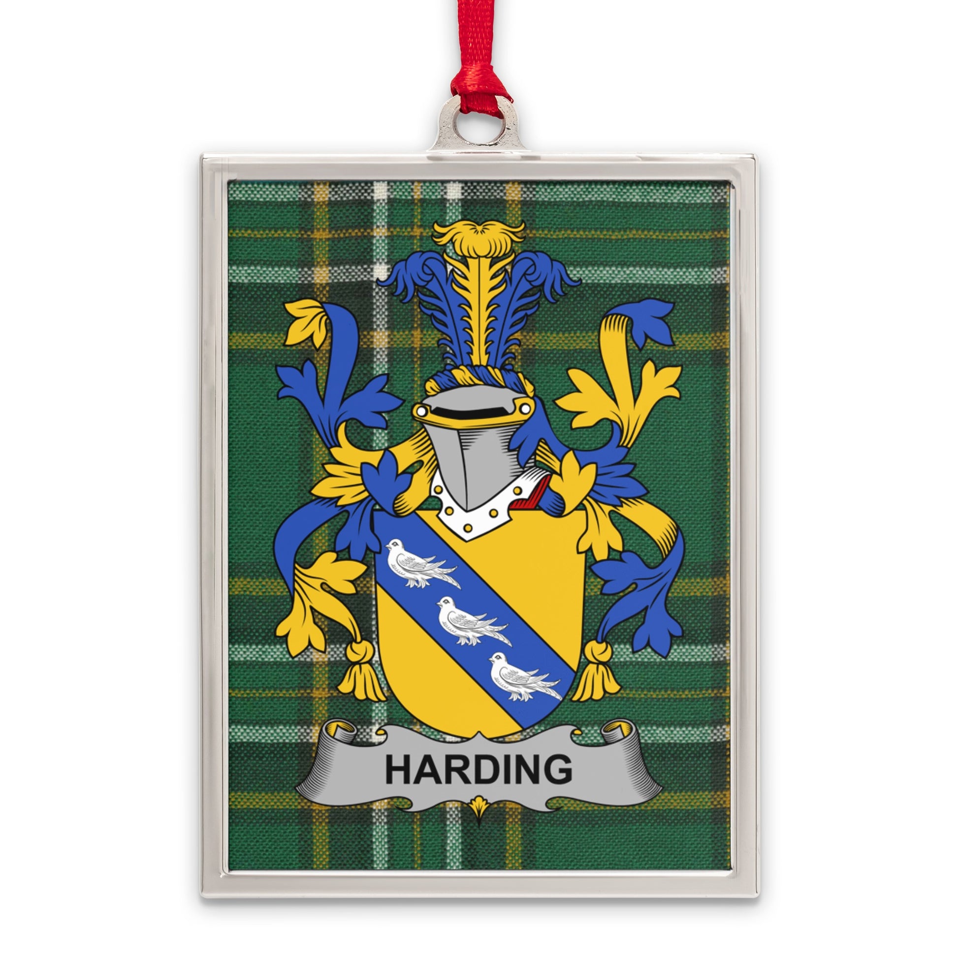 Harding Family Crest Plaid Decor Ornament product