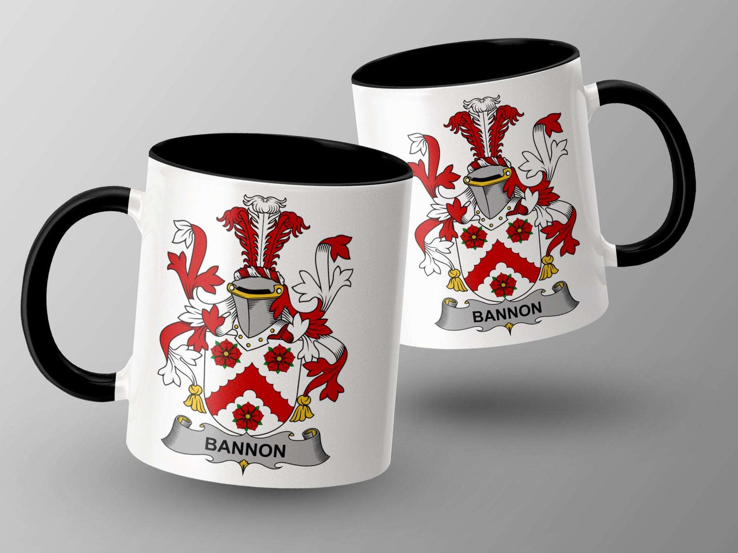 11oz / Black Bannon Family Crest Heritage Gift Irish Surname Mug