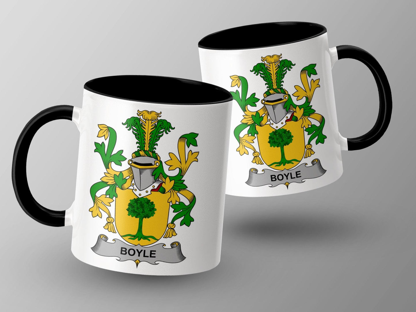 11oz / Black Boyle Irish Family Crest Coat of Arms Heritage Mug