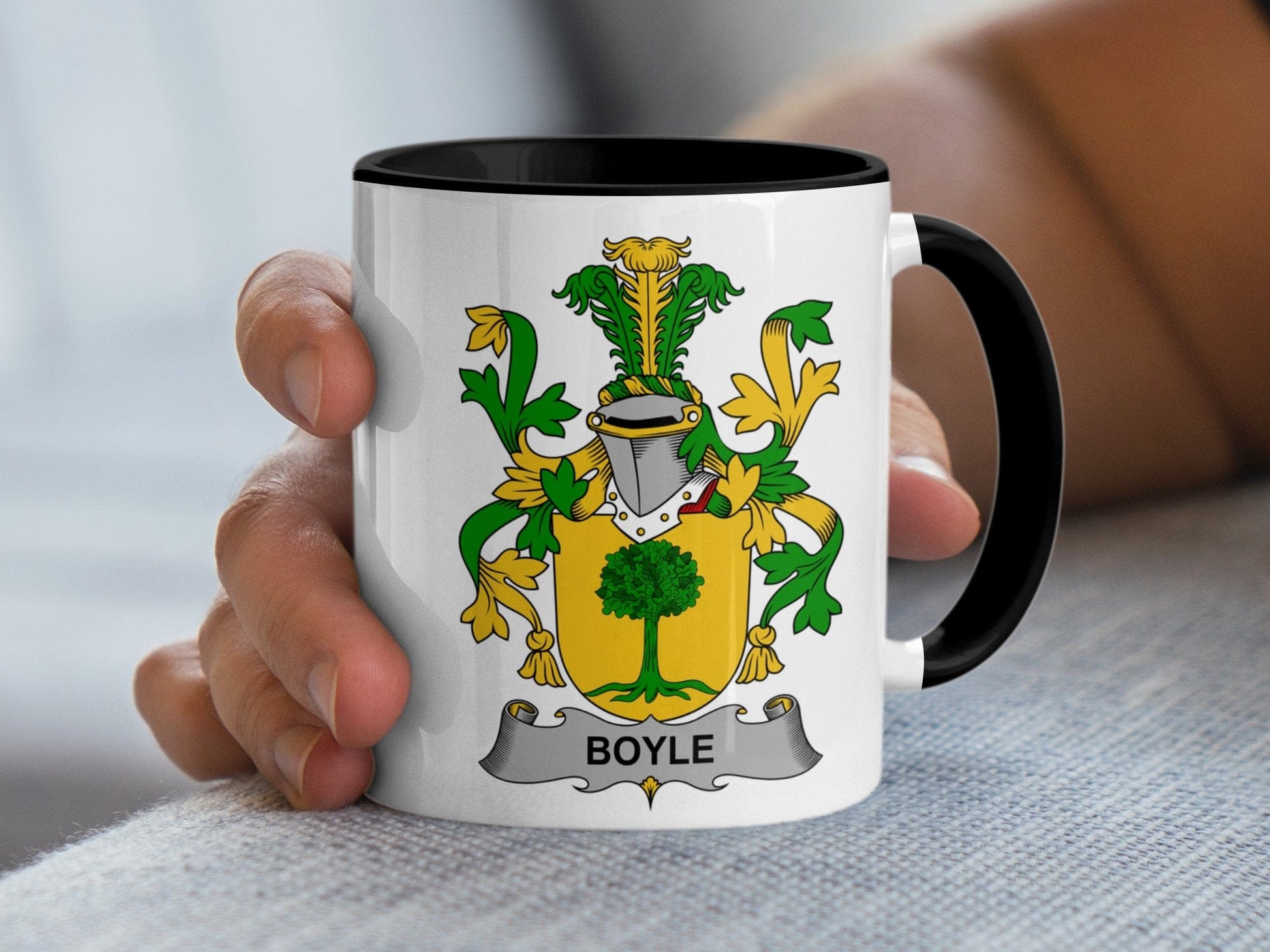 11oz / Black Boyle Irish Family Crest Coat of Arms Heritage Mug