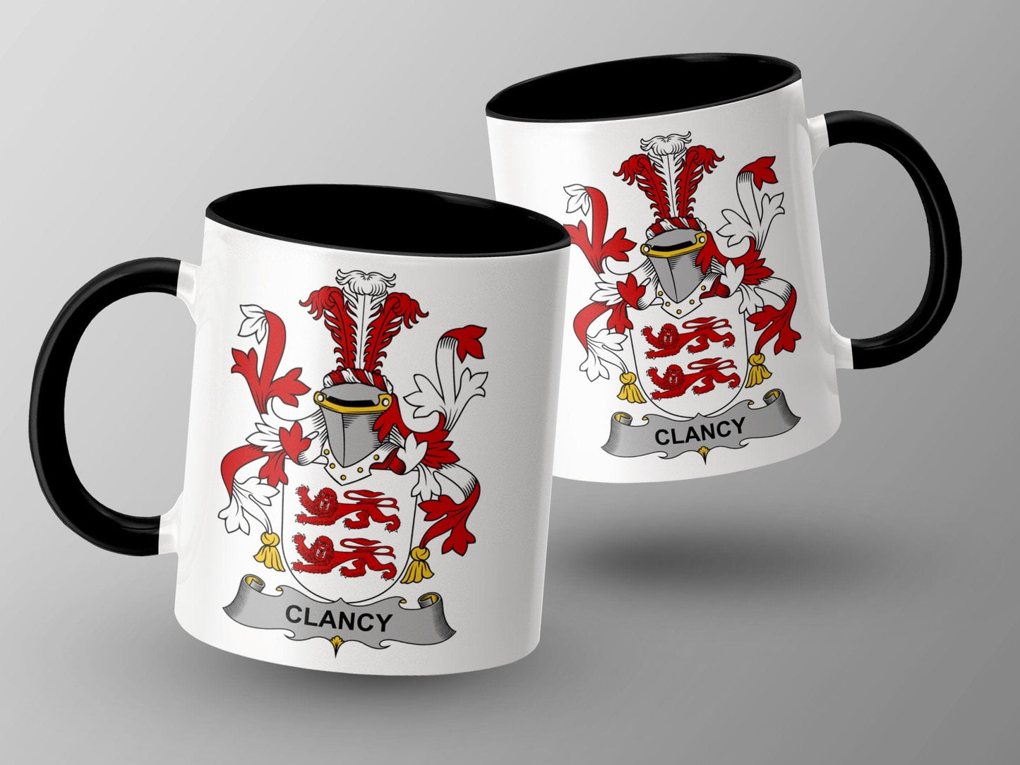 11oz / Black Clancy Family Crest Coat of Arms Heritage Keepsake Mug