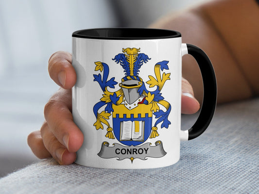 11oz / Black Conroy Coat of Arms Family Crest Mug