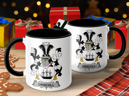 11oz / Black Driscoll Family Crest Shield Ship Design Mug