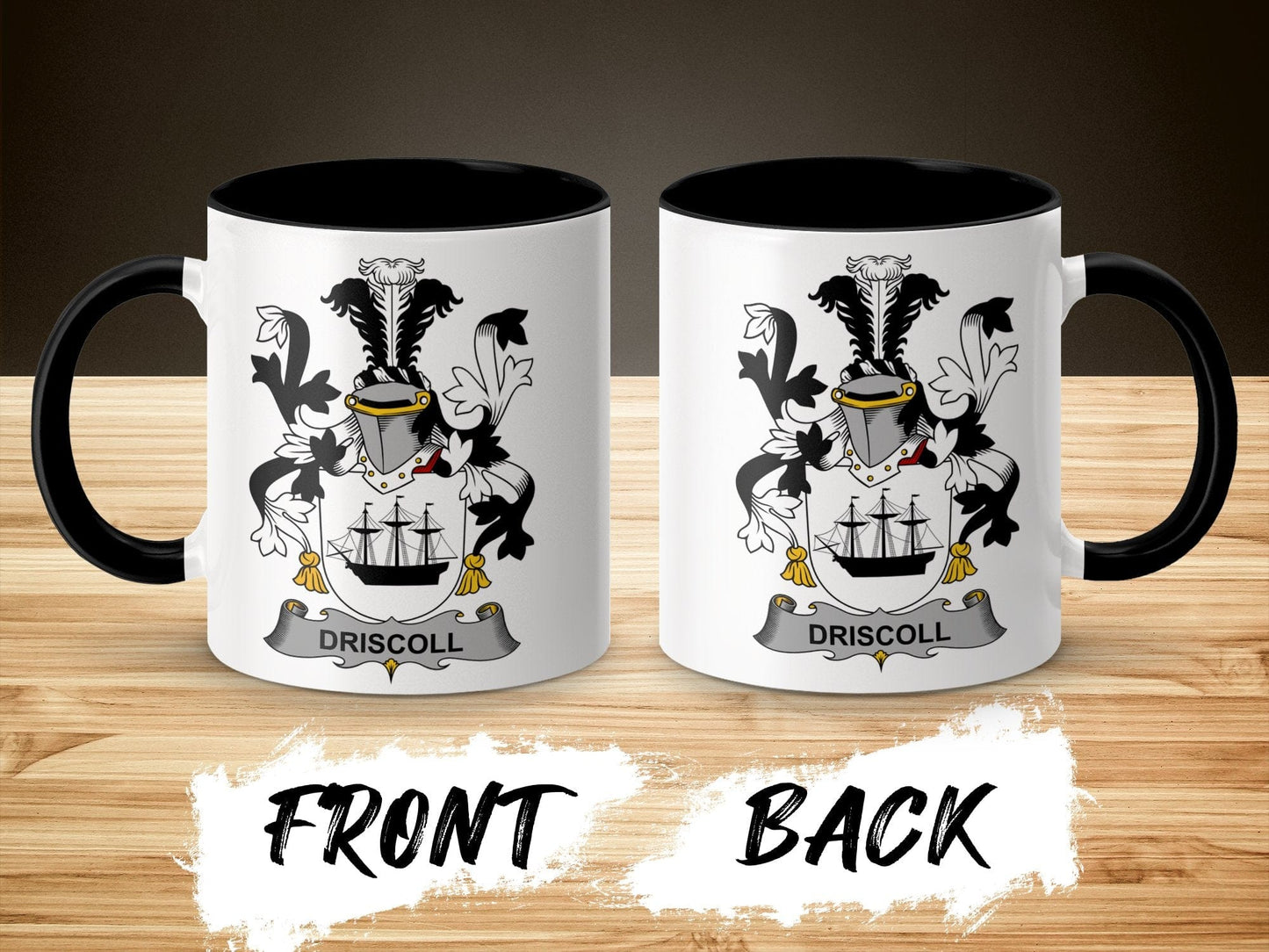 11oz / Black Driscoll Family Crest Shield Ship Design Mug