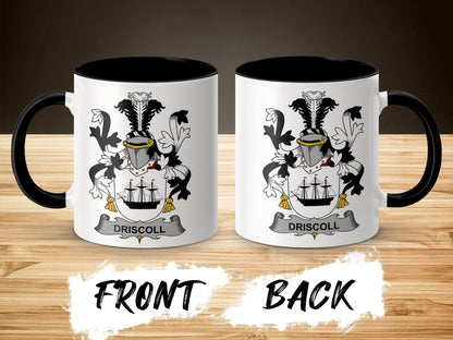 11oz / Black Driscoll Family Crest Shield Ship Design Mug