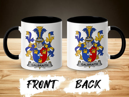 11oz / Black Galbraith Family Crest Shield Coat of Arms Mug