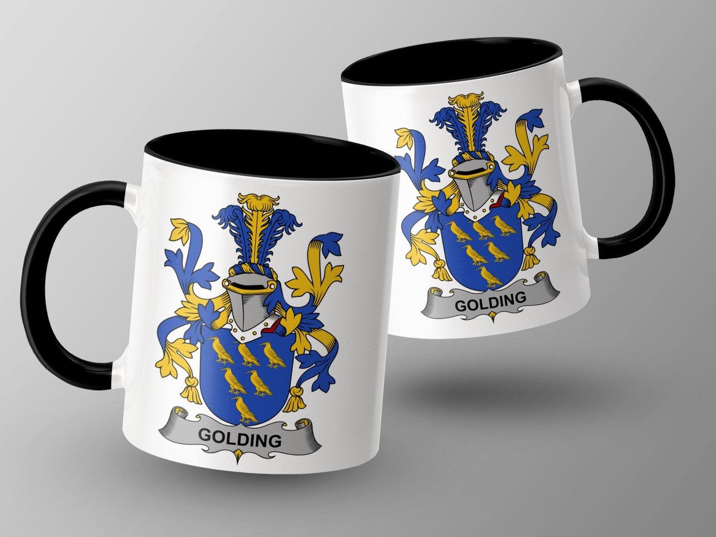 11oz / Black Golding Family Coat of Arms Colorful Crest Mug