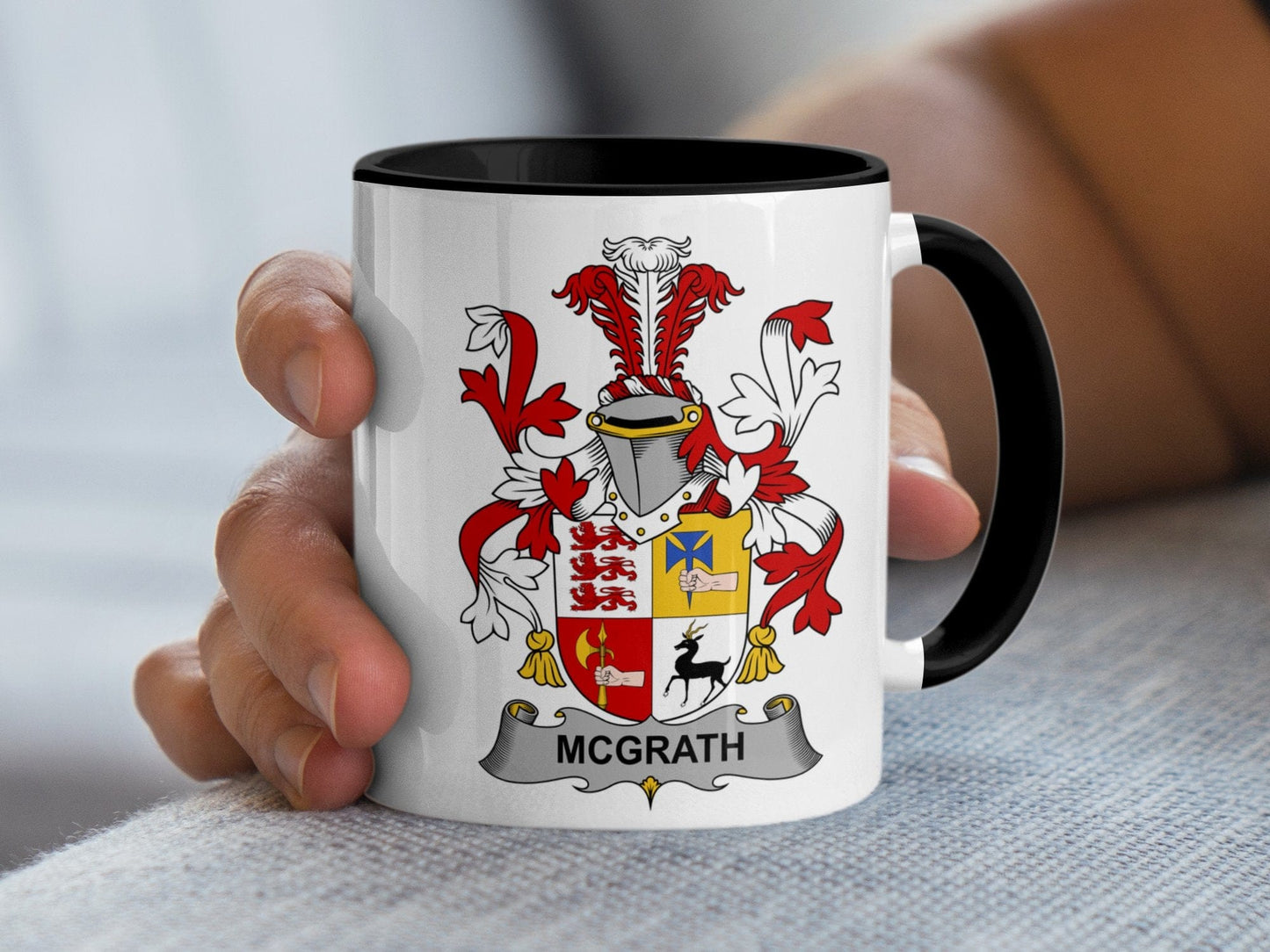 11oz / Black McGrath Family Surname Coat of Arms Mug