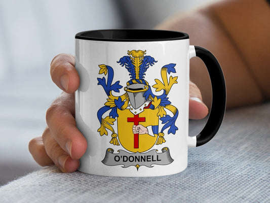 11oz / Black O'Donnell Coat of Arms Heraldic Family Crest Mug