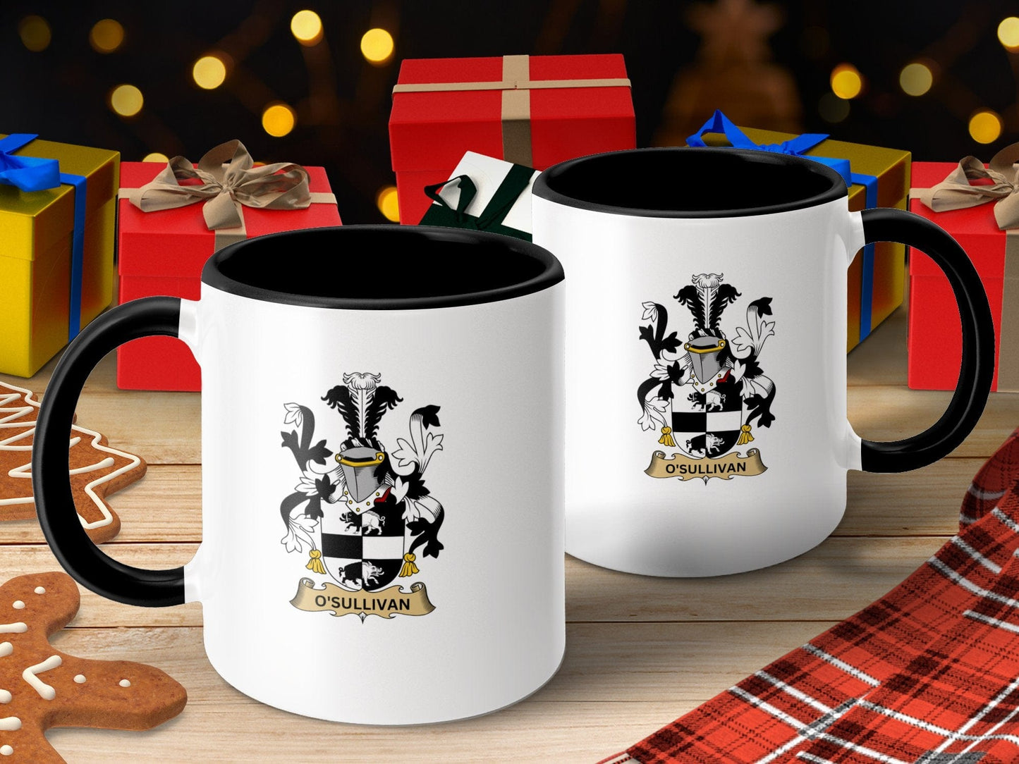 11oz / Black O'Sullivan Family Crest Heraldic Design Art Surname Mug