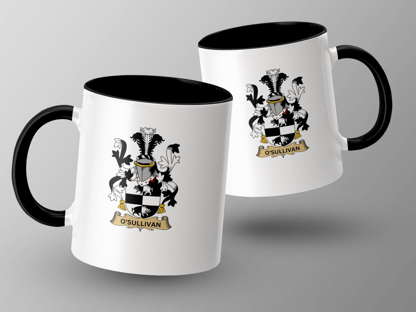 11oz / Black O'Sullivan Family Crest Heraldic Design Art Surname Mug