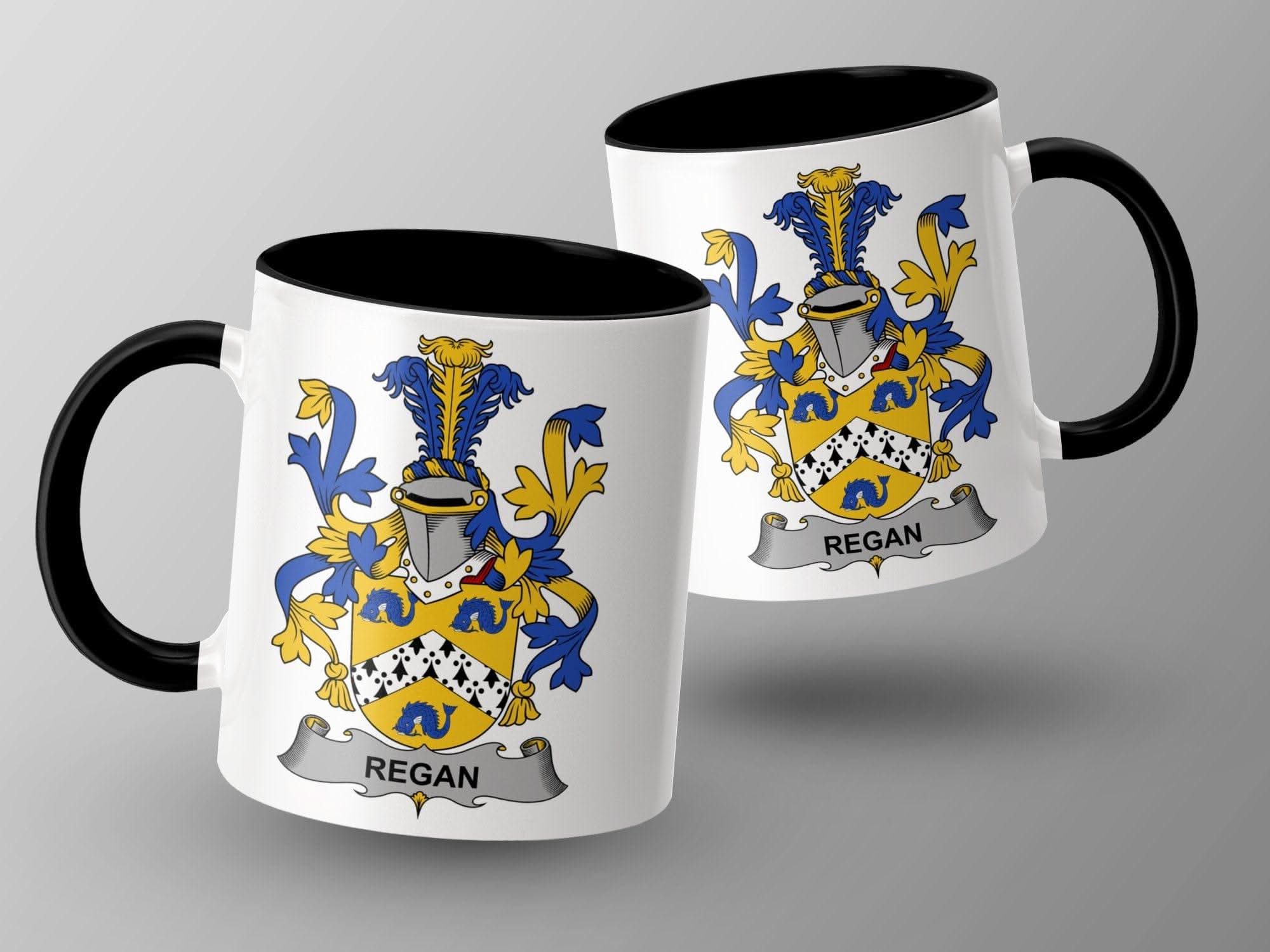 Regan Family Crest Coat of Arms Mug - Celtic Ancestry Gifts