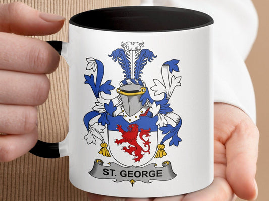 St. George Family Crest Mug, Coffee Mug, Coat of Arms Mug, Gift for Him, Family Gift, Unique Mug, Ancestry Mug, Vintage Mug - Celtic Ancestry Gifts