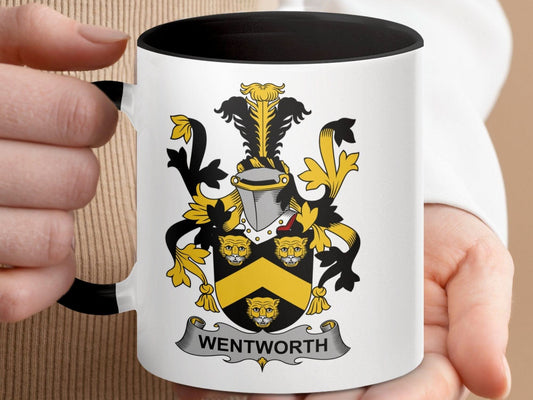 Wentworth Family Crest Mug, Coat of Arms Coffee Cup, Heraldic Emblem Mug, Personalized Ancestral Mug, Family Heritage Gift, Custom Mug - Celtic Ancestry Gifts