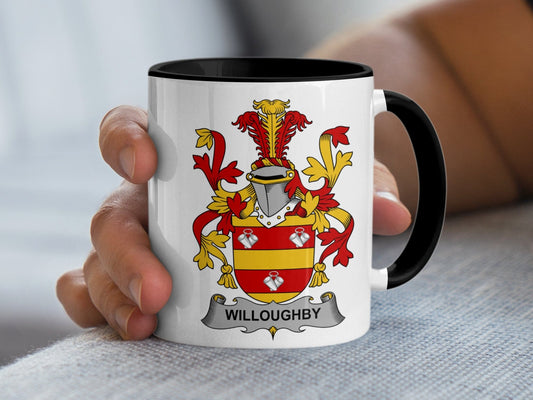 11oz / Black Willoughby Family Crest Coat of Arms Irish Mug