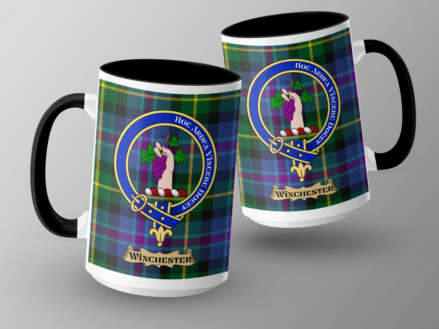 Winchester Scottish Clan Crest Tartan Pattern Mug - Living Stone Gifts