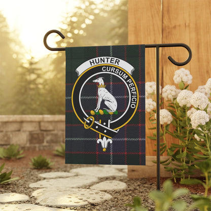 Hunter Clan Scottish Tartan Crest Garden Flag