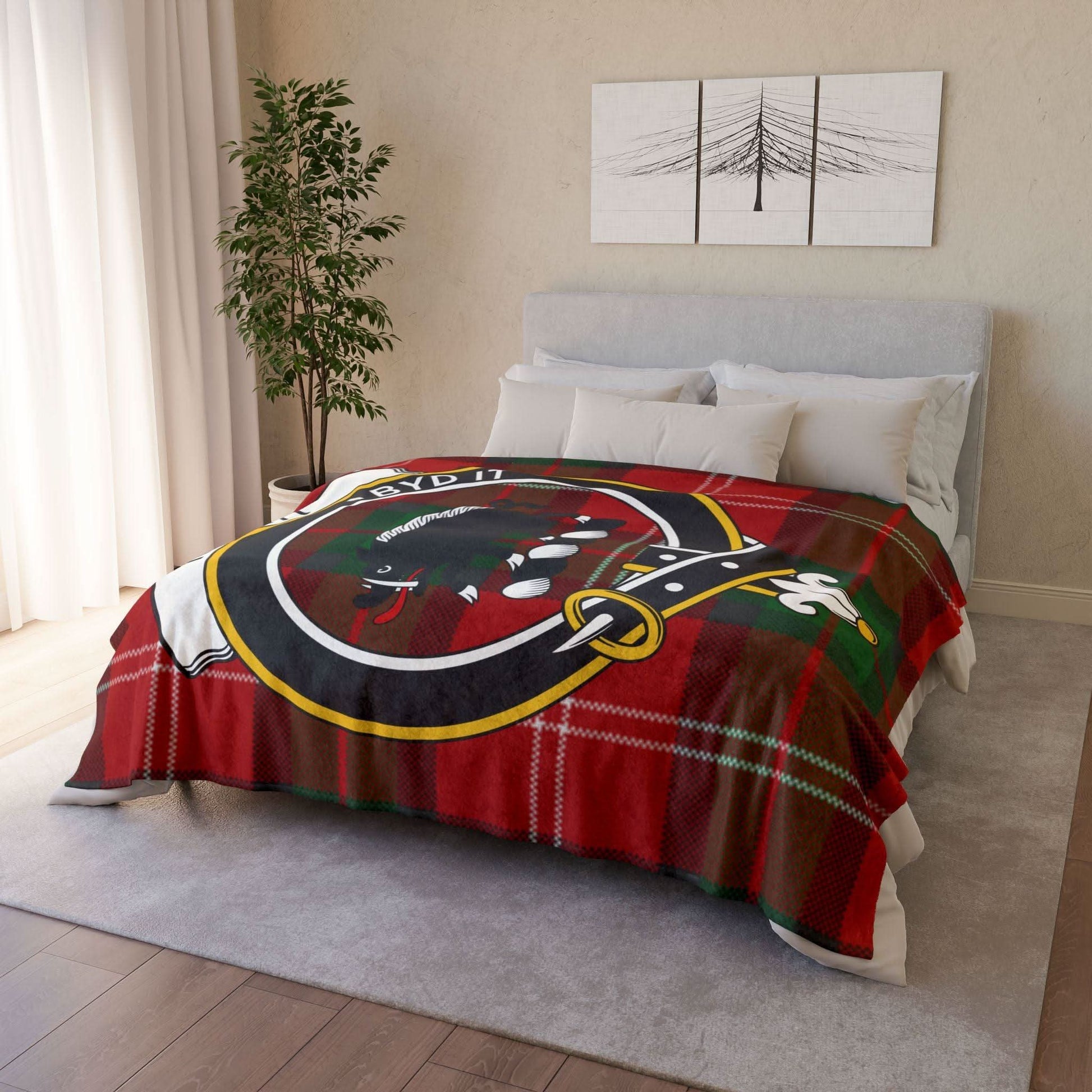 Nesbitt Clan Tartan Blanket – Scottish Crest Throw - Celtic Ancestry Gifts