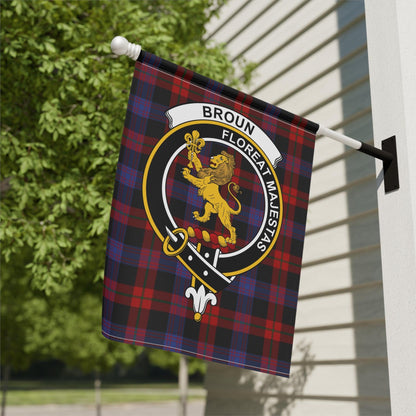 Broun Clan Scottish Tartan Garden Flag - Celtic Ancestry Gifts