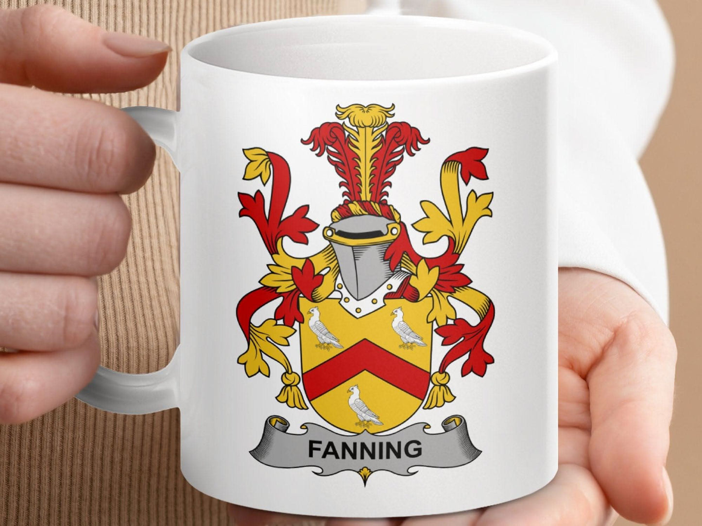 Fanning Surname Irish Family Crest Mug - Celtic Ancestry Gifts