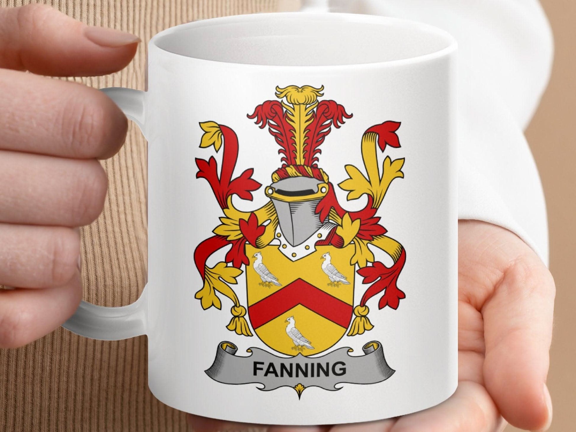 Fanning Surname Irish Family Crest Mug - Celtic Ancestry Gifts