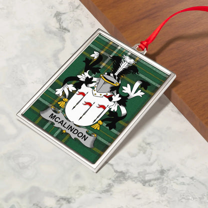 Mcalindon Green Plaid Family Crest Christmas Ornament product