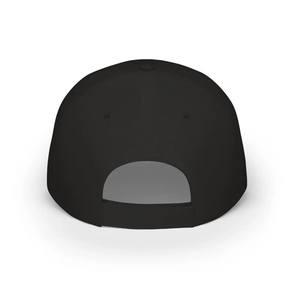 Morrison clan cap rear view showing adjustable strap — black colourway with tartan crest