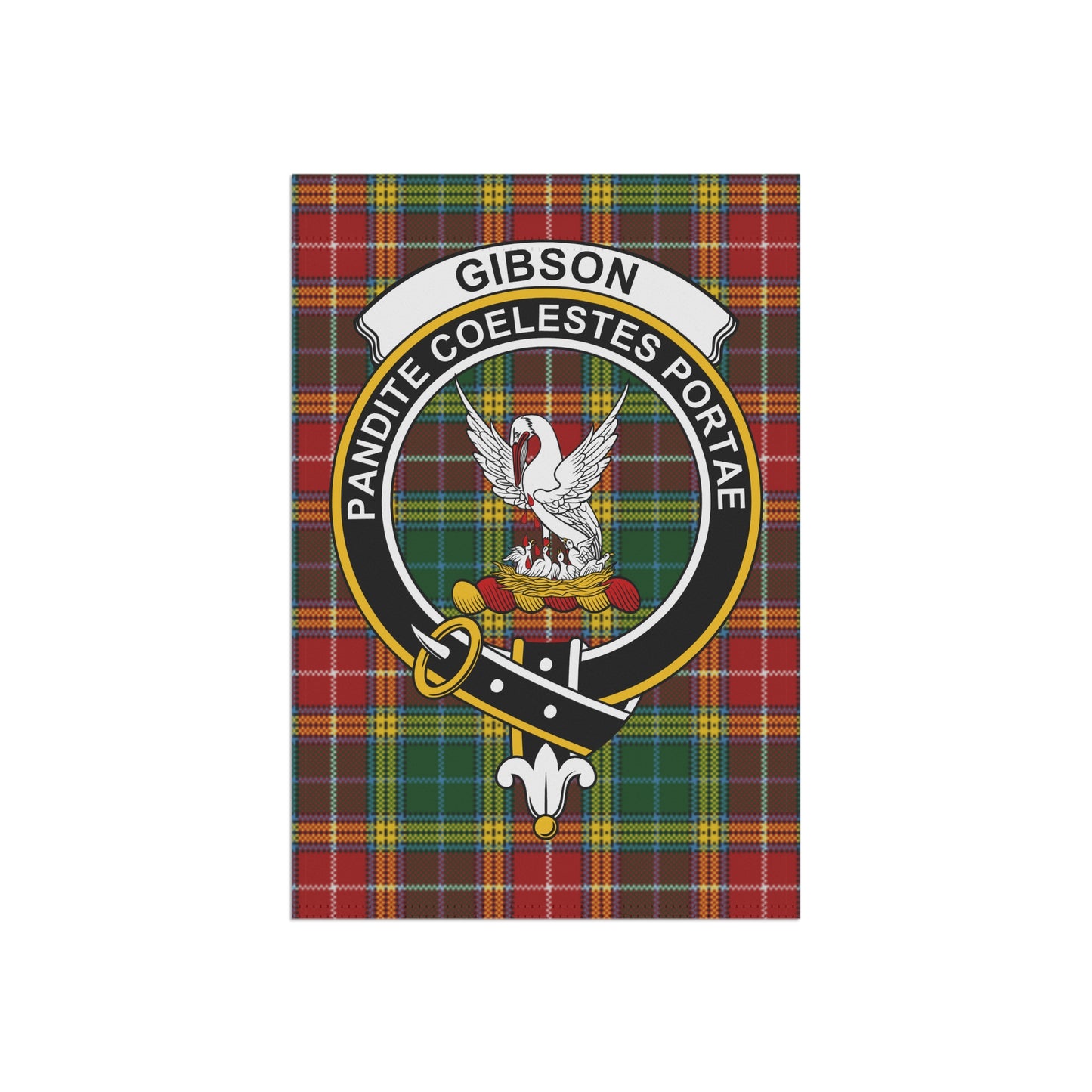 Gibson Clan Scottish Tartan Crest Garden Flag