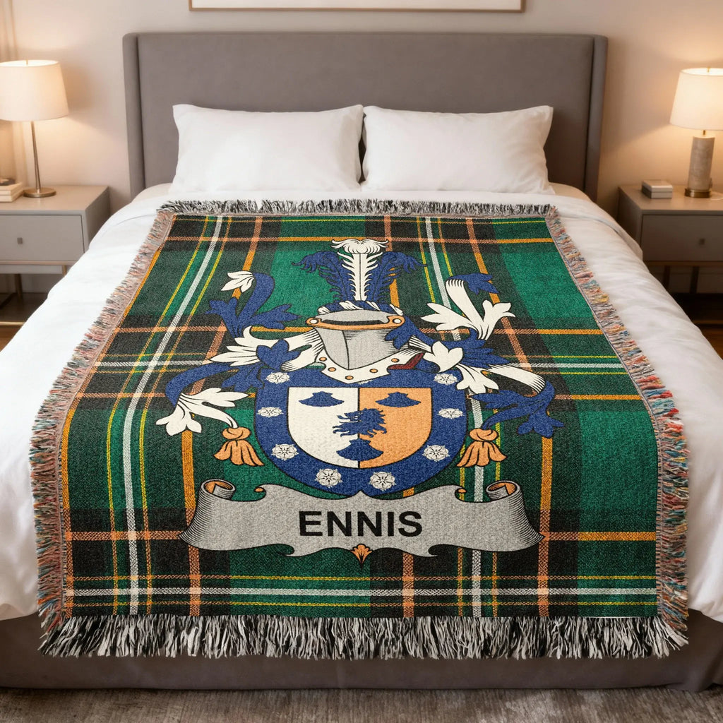 Ennis Family Crest Tartan Plaid Throw Blanket product type