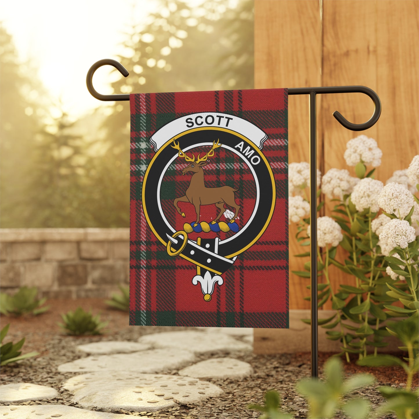 Scott Clan Scottish Tartan Crest Garden Flag