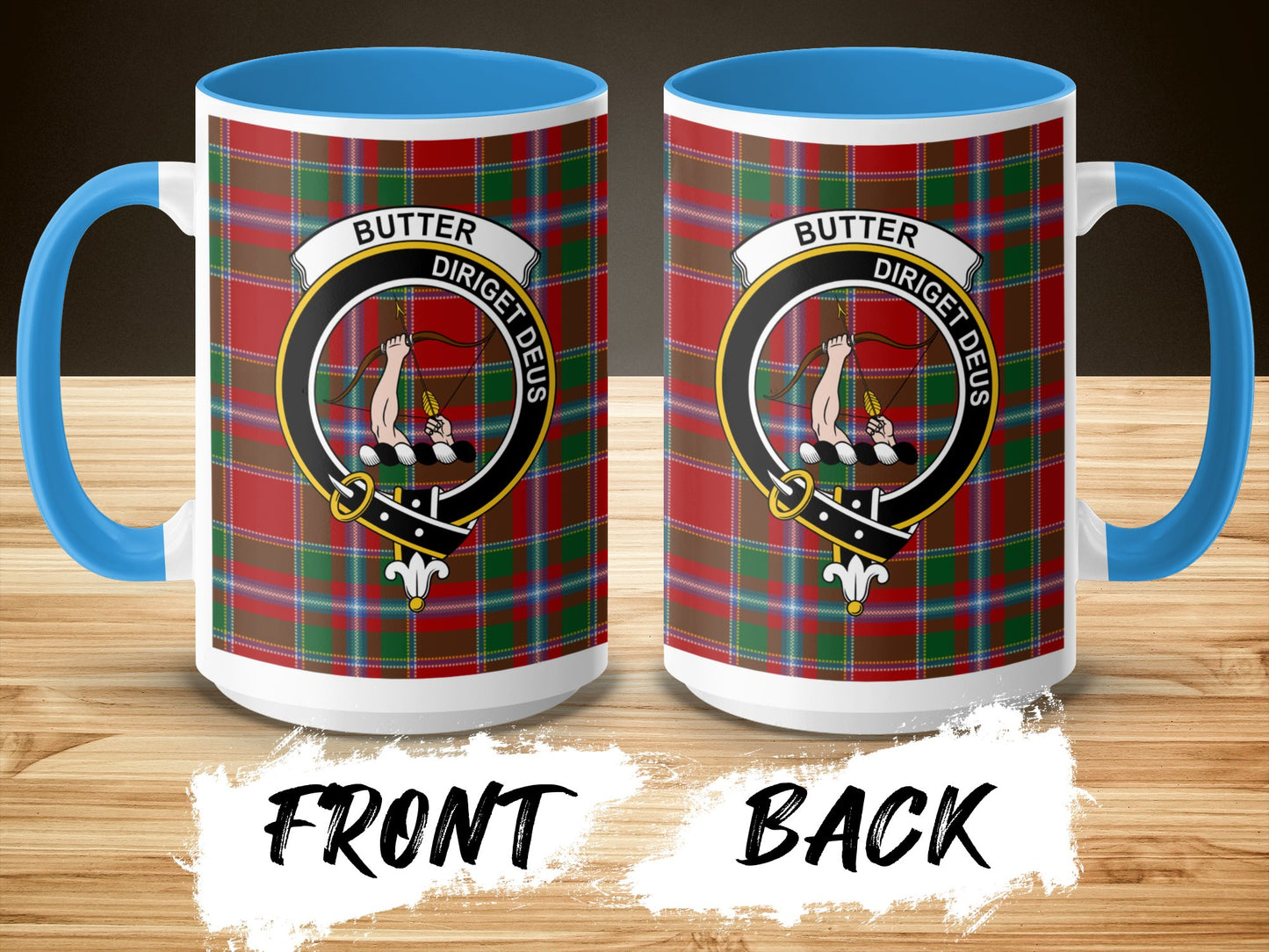 Scottish Clan Crest and Tartan Design Pattern Mug - Living Stone Gifts