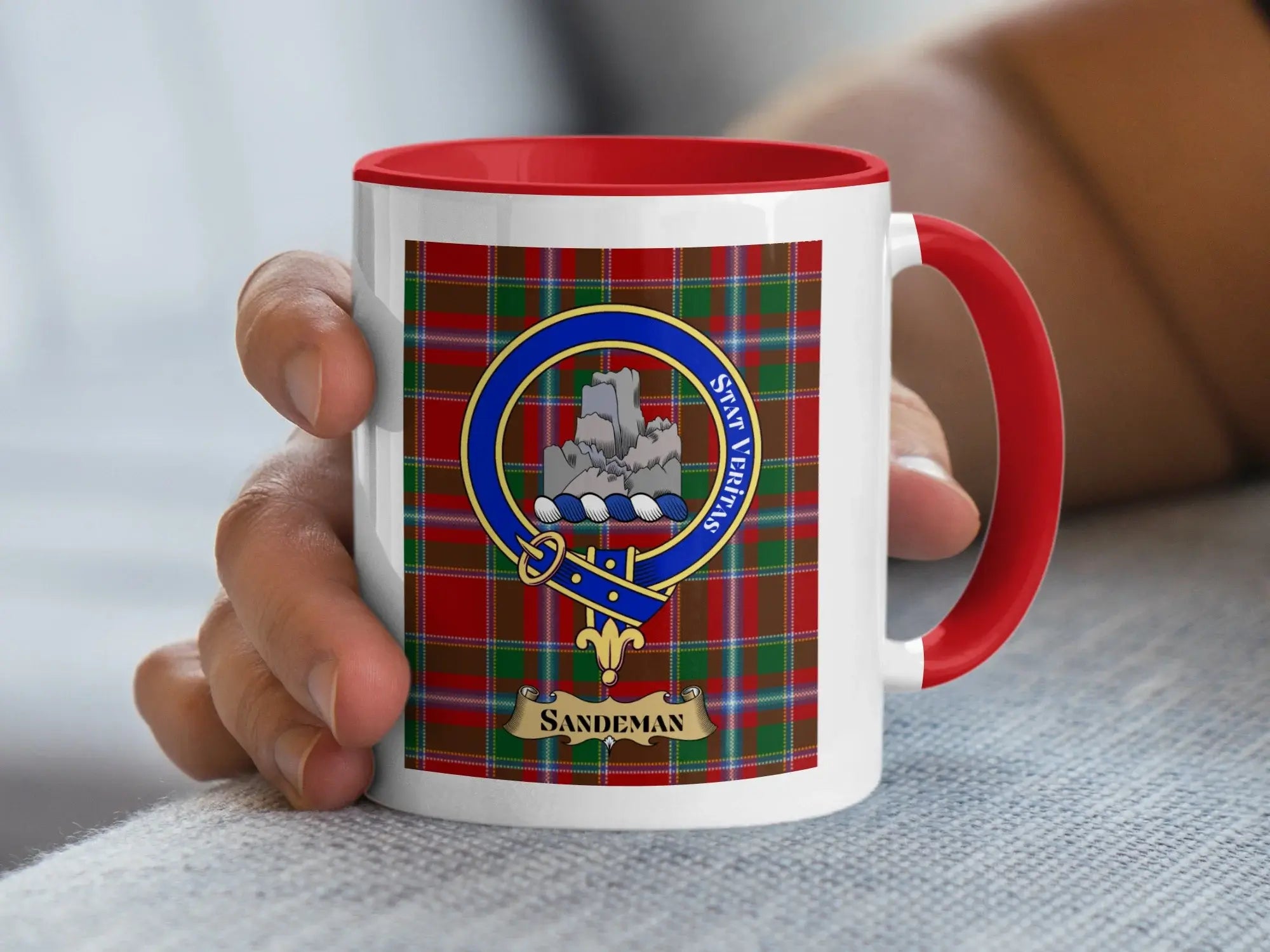 Sandeman family crest ceramic mug for everyday coffee and tea
