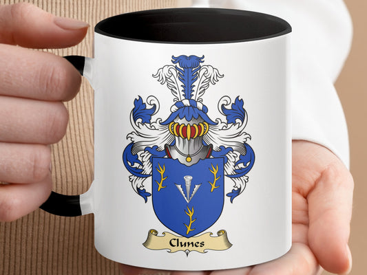 Clan Clunes Scottish Coat of Arms Accent Coffee Mug - Living Stone Gifts