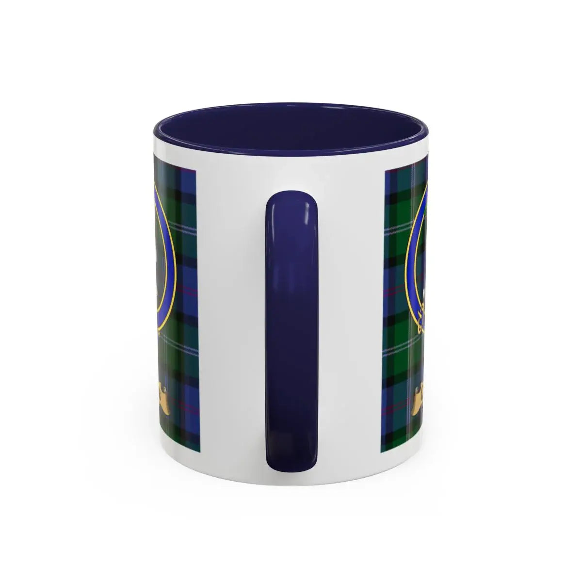 Comb clan crest mug shown in 11 oz and 15 oz sizes