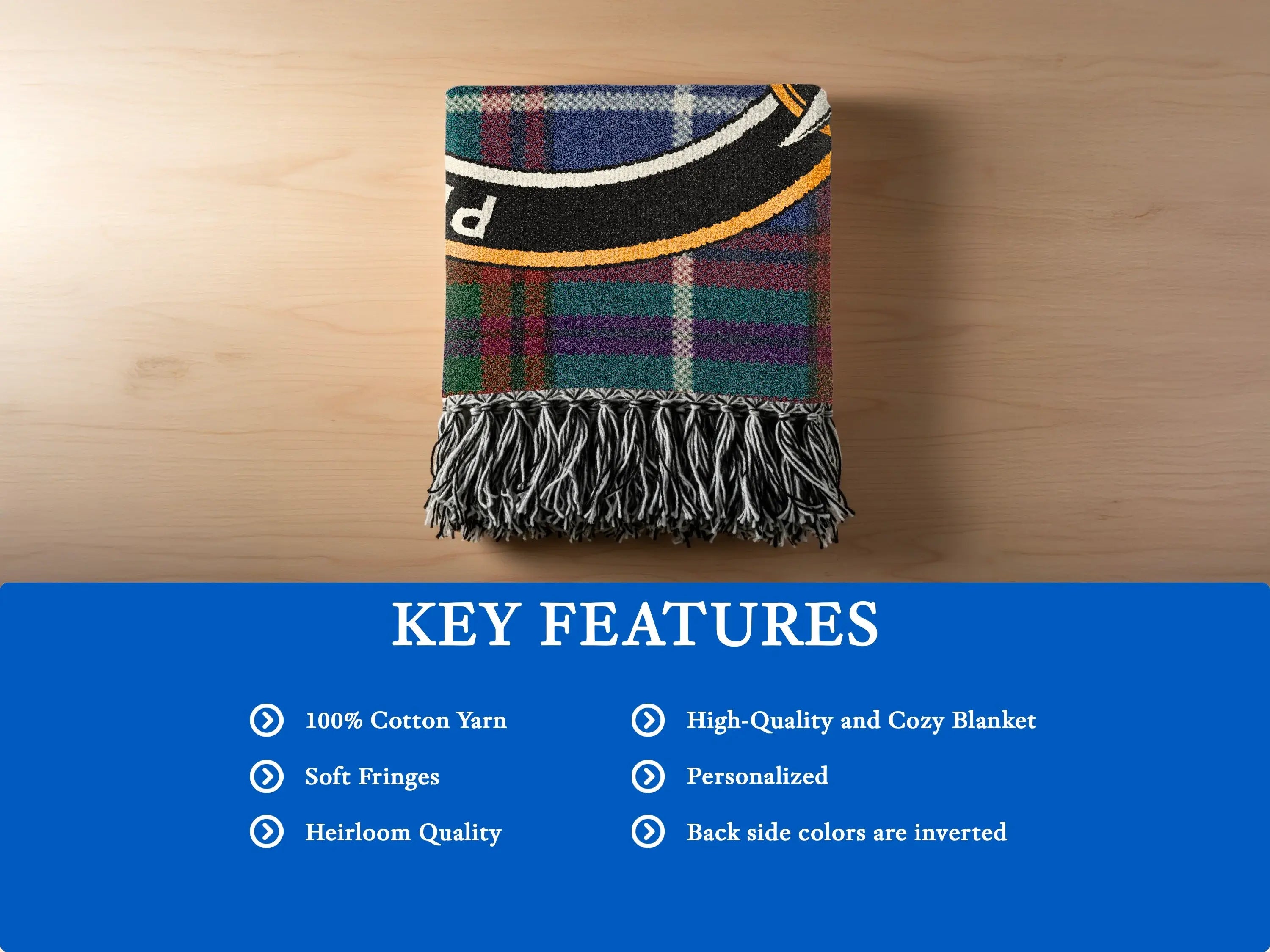 Personalized High-Quality Cozy Blanket with Soft Fringes