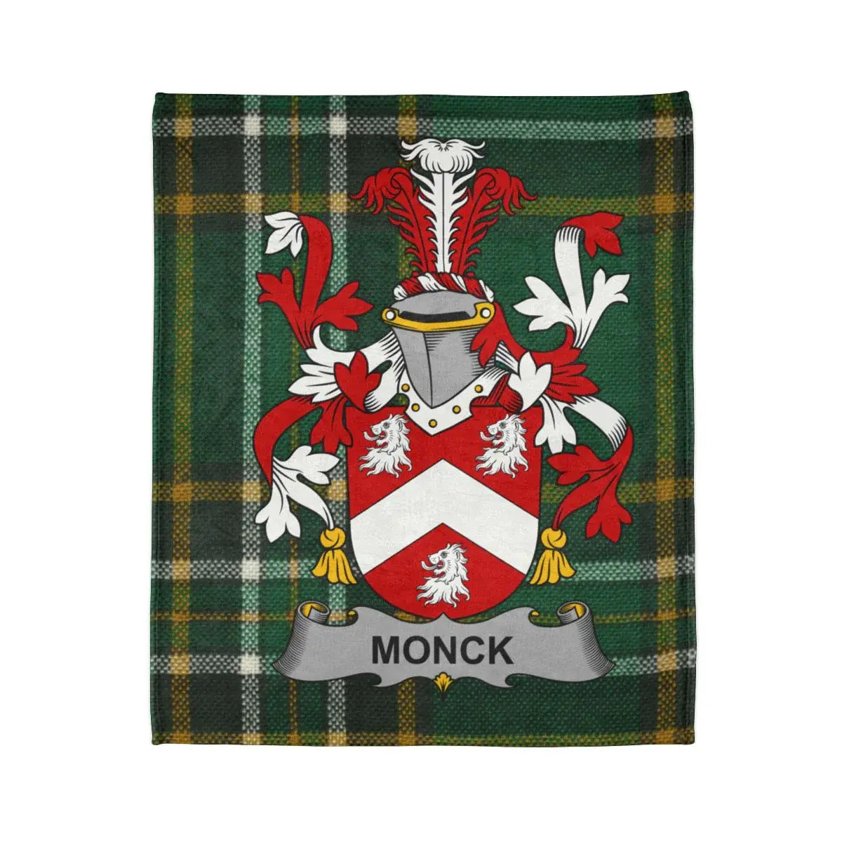 Monck Family Crest Green Tartan Pattern Blanket product