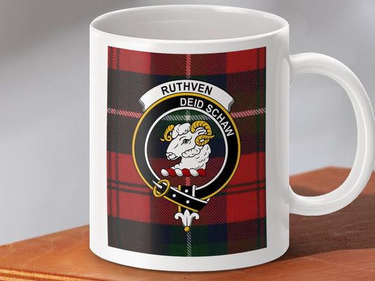 Ruthven Deid Schaw Family Crest Plaid Mug product type