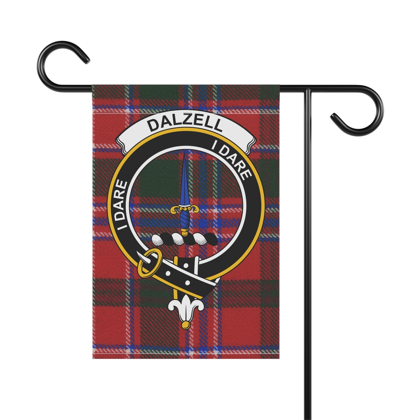 Dalzell Clan Scottish Tartan Crest Garden Flag