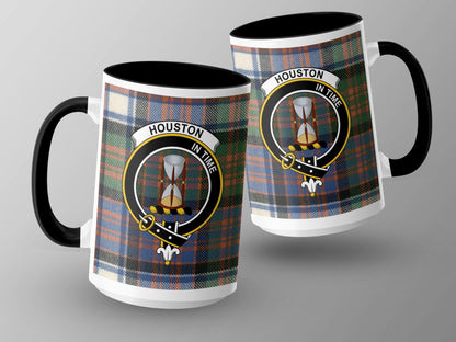 Houston In Time Crest Plaid Tartan Clan Scottish Mug - Living Stone Gifts