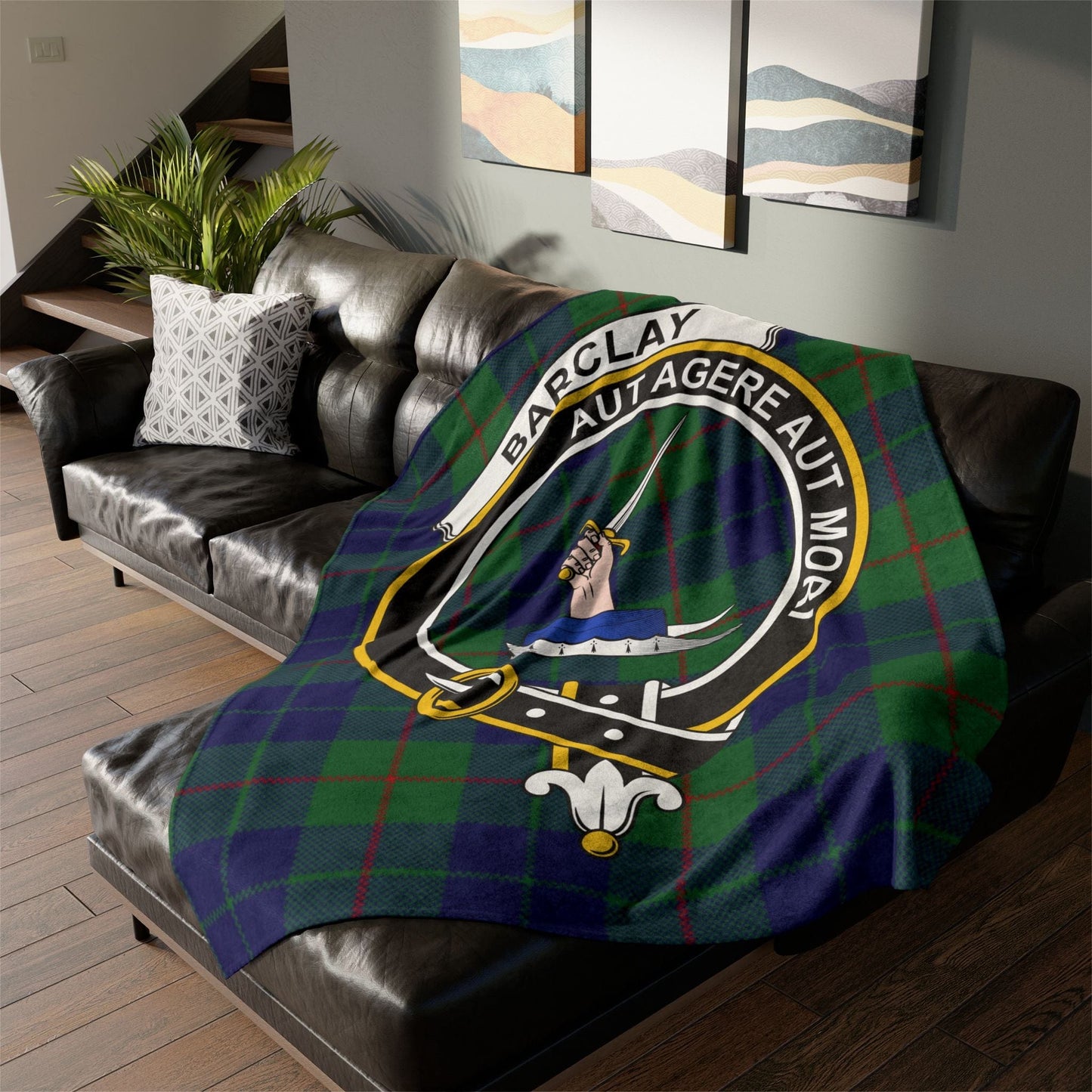 Barclay Clan Crest Tartan Scottish Throw Blanket