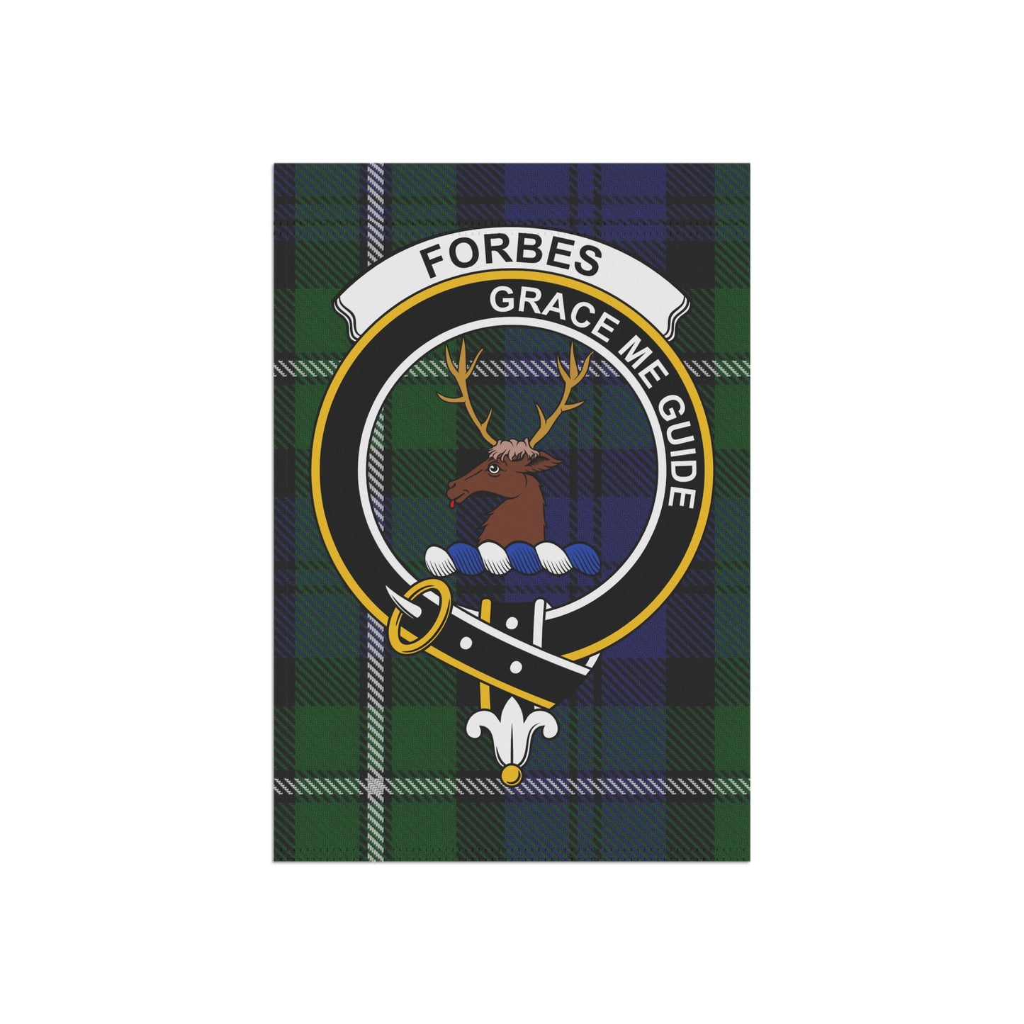 Forbes Clan Scottish Tartan Crest Garden Flag