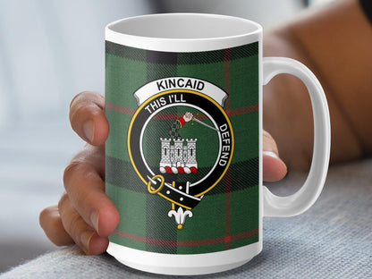 Scottish Clan Kincaid Tartan Crest Plaid Gift Mug - Living Stone Gifts