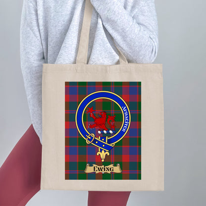 Ewing Clan Scottish Tartan Pattern Tote Bag - Living Stone Gifts