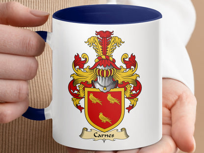 Clan Carnes Scottish Coat of Arms Accent Coffee Mug - Living Stone Gifts