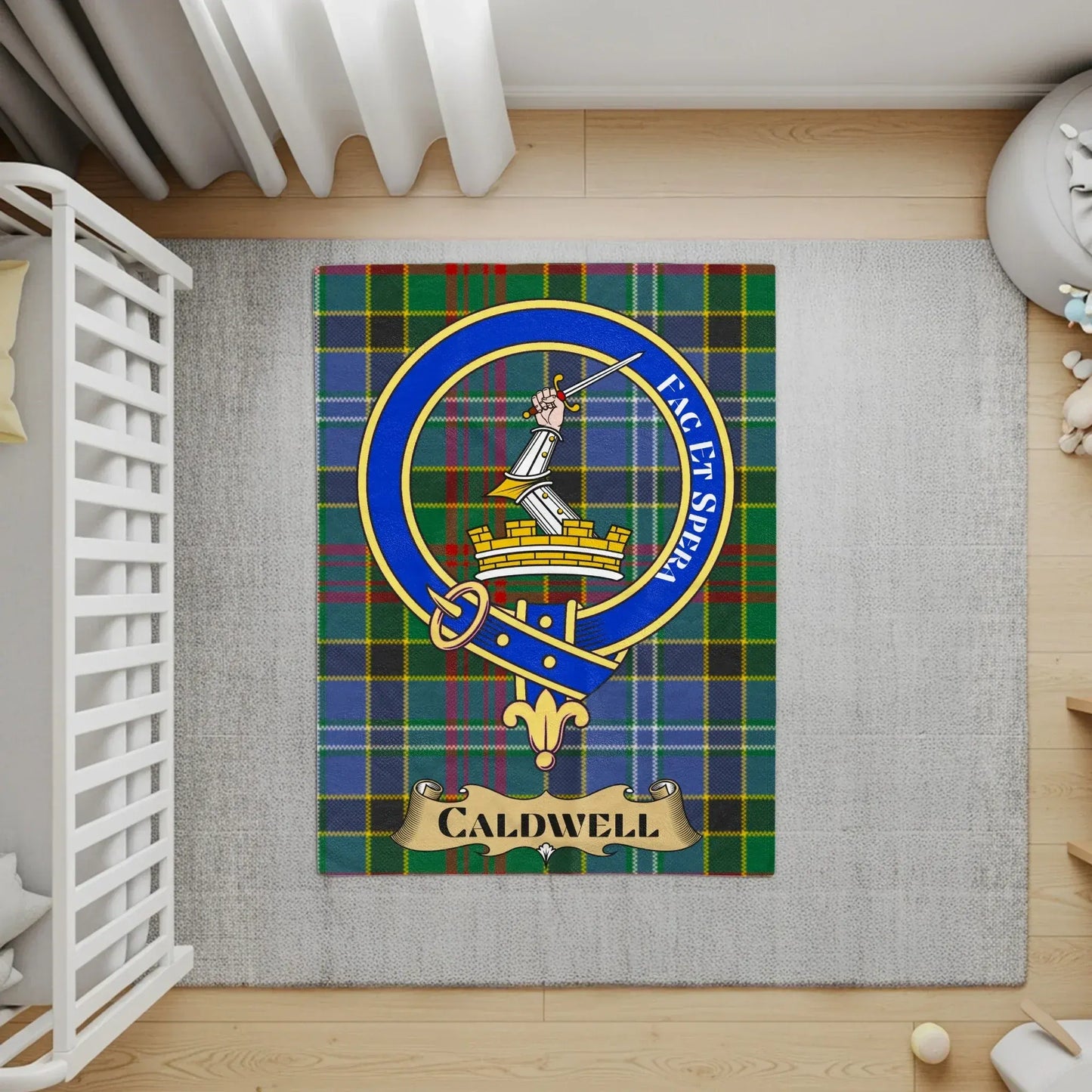 Caldwell Crest Tartan Design Area Rug Product